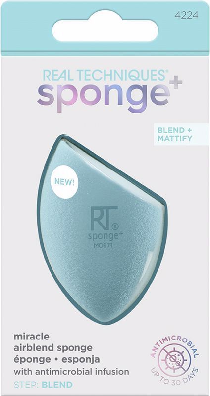 Real Techniques - Miracle AirBlend Sponge - Geheugenschuim - Antimicrobiële Bescherming