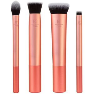 Real Techniques Makeup Brushes Brush Sets Face Base Set Ultra Buff Brush 256 + Small Conceal Brush 257 + Flat Contour Brush 258 + Setting Brush 402