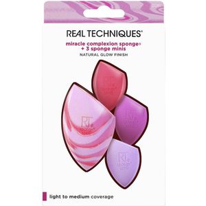 Real Techniques - Berry Pop Miracle Complexion Sponge - Make-up Spons - Inclusief 3 Sponge Minis
