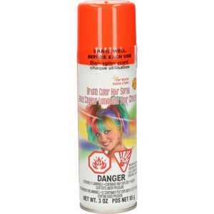 Rubies Haar verf/spray - neon oranje - spuitbus - 125 ml - Carnaval