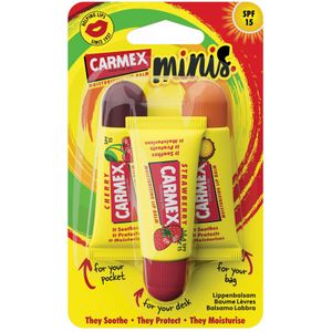 Carmex Lippenbalsem Mini's Assorted SPF15 Tube 3-Pack 3 stuks