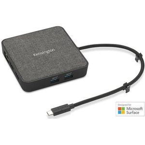 Kensington MD125U4 USB4 Docking Station voor Microsoft Surface, Dual Monitor 4K-8K, Mobiel Dockingstation voor Thunderbolt 3 & 4, 2 HDMI Poorten, 2 USB-A 3.2 Poorten & USB-C 3.2 Poort (K32857WW)