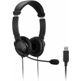 Kensington Acco/ Hifi USB Hoofdtelefoon Met Microfoon En Volumeregeling Kontje (Bedraad, USB-A), Kantoorheadset, Zwart