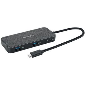 Kensington Dockingstation SD1650P USB-C Single met (Docking Port), Docking station + USB-hub, Grijs, Zwart