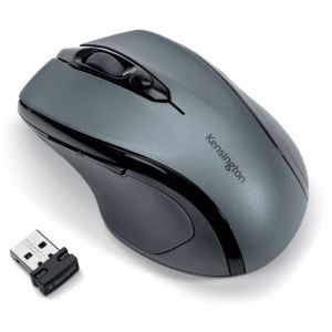 Funkmaus Kensington Pro Fit, für Rechtshänder, 1750 dpi, 5 Tasten & Scrollrad, USB-Receiver, inkl. 2 x AAA Batterien, grafitgrau