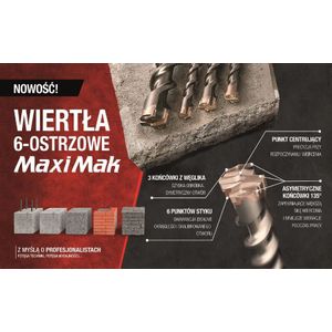 Makita SDS MAX DRILL BIT 22x 400x 540mm MAXI MAK 6-BLADE