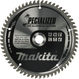 Makita Afkortzaagblad voor Aluminium | Specialized | Ø 190mm Asgat 20mm 60T - B-33283