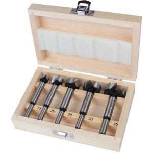 Makita D-47363 5-delige Scharniergat boorset in houten cassette - 15-35mm