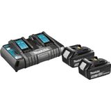 Makita LXT 18V 5.0 Ah Akku (2x) + Schnellladegerät + Mbox