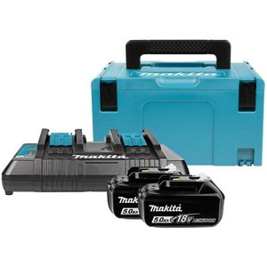 Makita Accessoires 197629-2 starterset 18V Li-Ion 2x 5,0Ah + duolader in Mbox - BL1850 - DC18RD