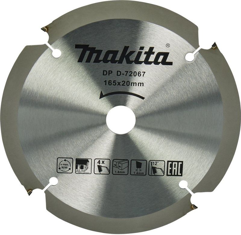 Makita Accessoires - Zaagblad PCD 165mm - 4 Tanden