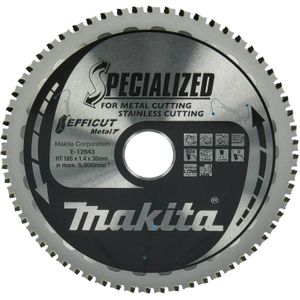 Makita Cirkelzaagblad voor RVS/Staal | Efficut | Ø 185mm Asgat 30mm 60T - E-12843