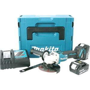 Makita DGA504RTJ 18v 125mm Accu haakse slijper 5.0Ah - DGA504RTJ