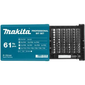 Makita Accessoires Schroefbitset 61-delig - met de meest gangbare bitjes - P-70144BLK