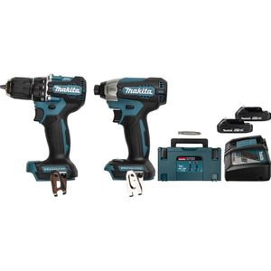 Makita DLX2423AJ | Combopack | DDF487 Accuboor + DTD157 Slagschroevendraaier | 18V | 2,0 AH | Li-ion | Set