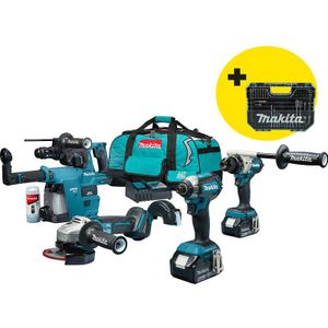 Makita DLX4155TX1 Accu Combiset 4-delig 18V 5.0Ah in Tas