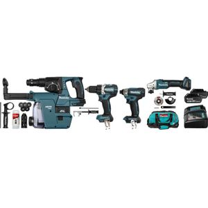 Makita DLX4155TX1 18V Li-ion Accu 4-delige Combiset (2x 5.0Ah Accu) In Tas