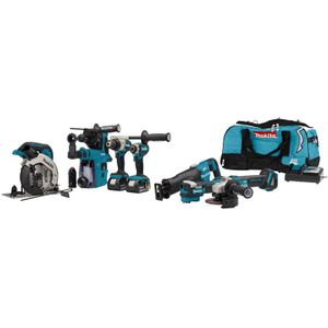 Makita DLX7020TX1 Accu Combiset 7-delig 18V 5.0Ah in Tas