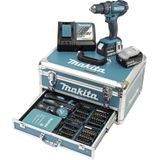 Makita DHP482RFX9 18V Li-Ion accuboormachine met klopfunctie - 2x 3.0Ah accu + lader + aluminium koffer + accessoireset