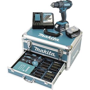 Makita DHP482RFX9 18V Li-Ion accuboormachine met klopfunctie - 2x 3.0Ah accu + lader + aluminium koffer + accessoireset