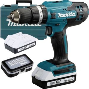 Makita HP488D011 18V Klopboor-/schroefmachine | 2 x 1.5 Ah + lader | In koffer + Bitset D-30667 - HP488D011