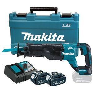 Makita DJR187RTE 18V Li-Ion Accu Reciprozaag Set (2x 5.0Ah Accu) In Koffer - Snelwissel - Variabel - Koolborstelloos