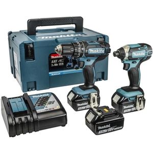 Makita - Combiset DLX2131JX1 - Accu Boormachine - 18 V - 3x 3.0Ah - Li-ion - In Mbox