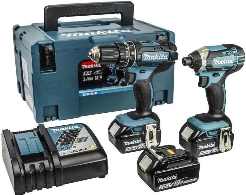 Makita - Combiset DLX2131JX1 - Accu Boormachine - 18 V - 3x 3.0Ah - Li-ion - In Mbox