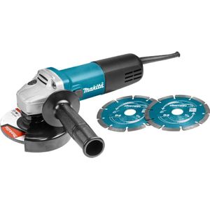 Makita 9558HNRGK2 Haakse slijper | 125mm 840w | + 2 diamantschijven - 9558HNRGK2