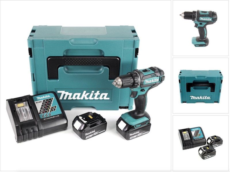 Makita DDF482RFJ 18V Li-Ion Accu Boor-/Schroefmachine Set - 2x 3.0Ah Accu