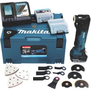 Makita DTM51RT1J3 18V Li-Ion Accu multitool set (1x 5.0Ah accu) + 41 delige accessoireset in Mbox - snelwissel