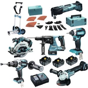 Makita DLX6078TJ2 Accu Combiset 6-delig met Trolley 18V 5.0Ah in Mbox