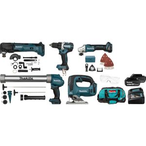 Makita DLX5040TX1 18 V Combiset voor allround werkzaamheden 5,0 Ah accu's (2st.) in Tas - DLX5040TX1