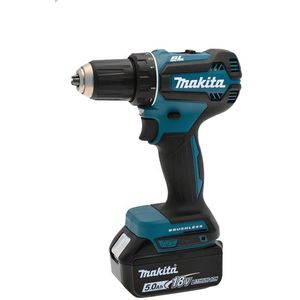 Makita DDF485RTJ3 18v Boor- en schroefmachine brushless 5,0 Ah accu (2 st), snellader, Mbox + 3e accu