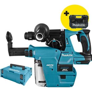 DHR243ZJW 18 Volt combihamer met verwisselbare boorkop met stofafzuiging | zonder accu's en lader in M-box