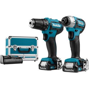Makita CLX224SAX1 12 V Max Combiset boren en (slag)schroeven 2,0 ah accu's (2 st.) aluminium koffer