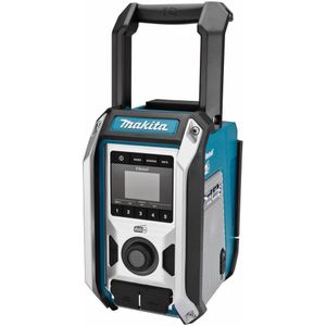 Makita Bouwradio DAB, DAB+ AUX, Bluetooth, USB Spatwaterbestendig, Stofvast Turquoise, Zwart, Zilver