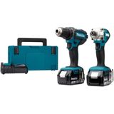 Makita DLX2339J 18V Li-Ion Accu Schroef-/boormachine (DDF482) & Slagschroevendraaier (DTD156) Combiset (2x 3,0Ah Accu) In Mbox