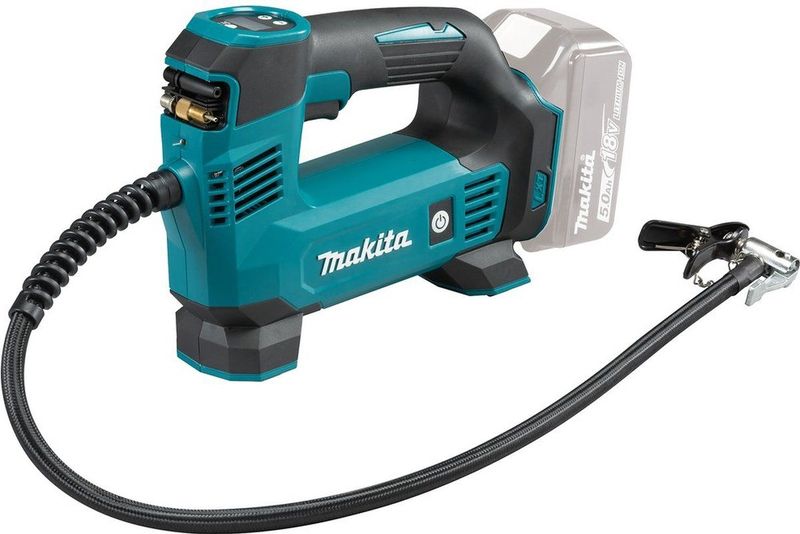 Makita Compressor 18 V Zwart en Blauw - Compacte Luchtpomp met Adapters