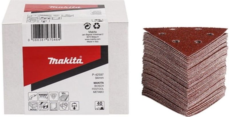 Makita - Schuurvel 3-k K100 - Rood - Aluminiumoxide - Klittenband