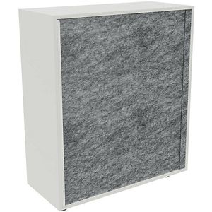 NEOTEX-roldeurkast met akoestisch front, h x b x d = 1150 x 1000 x 440 mm, front granietgrijs