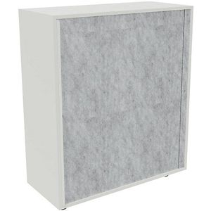 NEOTEX-roldeurkast met akoestisch front, h x b x d = 1150 x 1000 x 440 mm, front marmergrijs