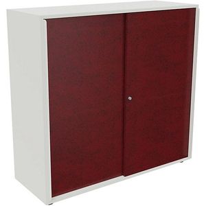 Schuifdeurkast NEOTEX met akoestisch front, h x b x d = 1150 x 1200 x 440 mm, front paars
