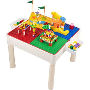 Decopatent® - 4in1 Kindertafel met Lego® en Duplo® bouwplaat -