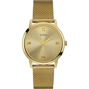 Guess, Accessoires, Heren, Geel, ONE Size, Stijlvol Gouden Horloge van Roestvrij Staal