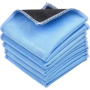 MMOBIEL 2 stuks microvezel reinigingsdoekjes, perfect voor het reinigen van lenzen, schermen, auto, lenzen, telefoons, tv, laptops - 18 x 15 cm - zwart