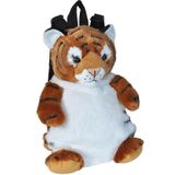 Pluche tijger rugzak/rugtas knuffel 33 cm - Tijgers dieren knuffels - Schooltas/gymtas