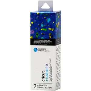 Cricut Infuusbare Inkt Transfervellen 11.4 X 30.5 Cm - Blauwe Verfspatten (2 Vellen)