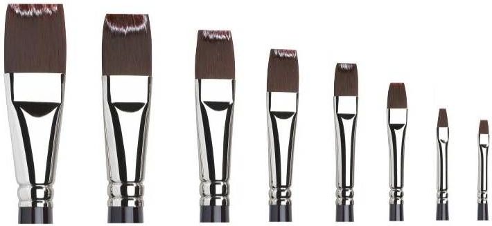 Winsor & Newton Galeria acrylverfpenseel plat lange steel (nummer 12)