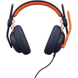Logitech - Zone Learn - Bedrade Headset - Blauw, Oranje - Gerecycled Materiaal, Plug-and-Play, Militair Standaard 810G